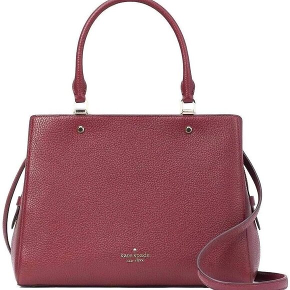 Kate Spade Burgundy Pebbled Leather Satchel